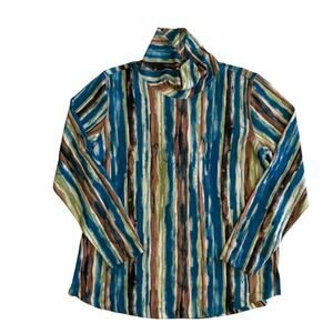 A' La Carte Women's Size M Pullover Mock Turtle Neck Tunic Top Blouse Brand New